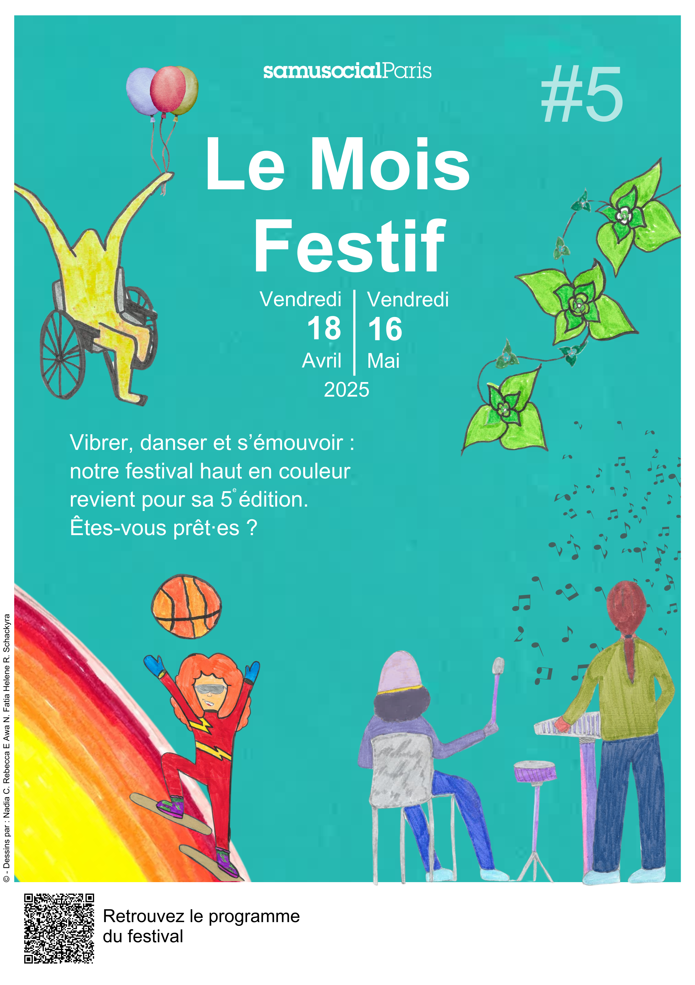 Affiche Mois Festif cinquième édition Samusocial de Paris